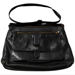 FOSSIL Kinley Black Pebbled Leather Crossbody Purse